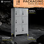 [color:urban-grey][lang:en] Metal locker, 8 doors with key, 177×65×40 cm in Urban Grey — infographic 6