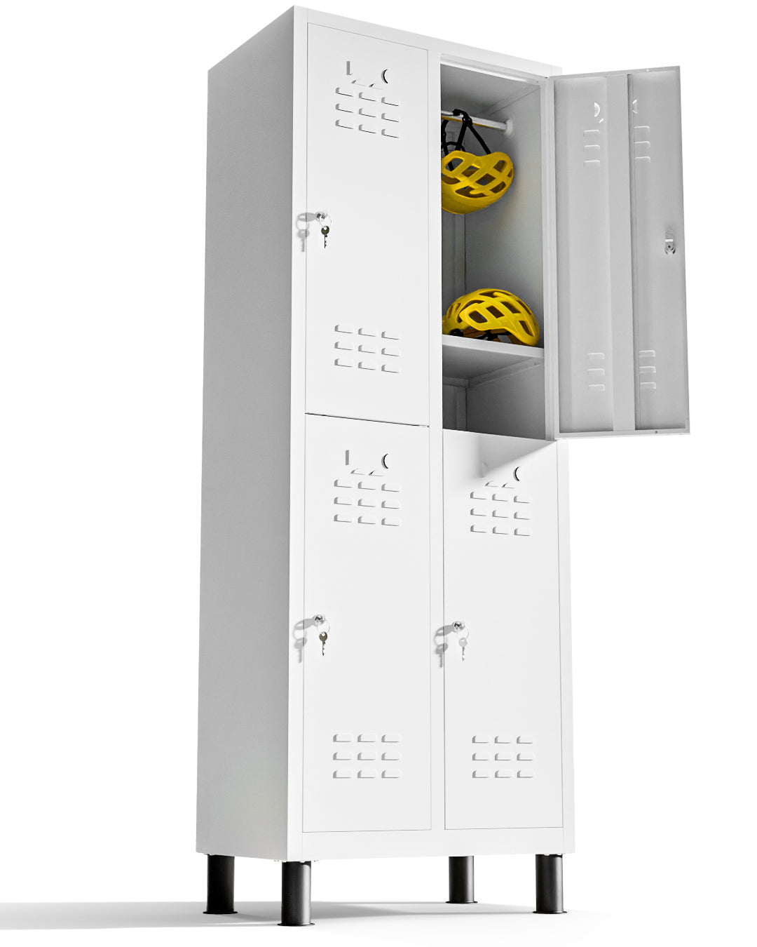 Metallspind, 4 Türen mit Schlüssel, 177×65×40 cm