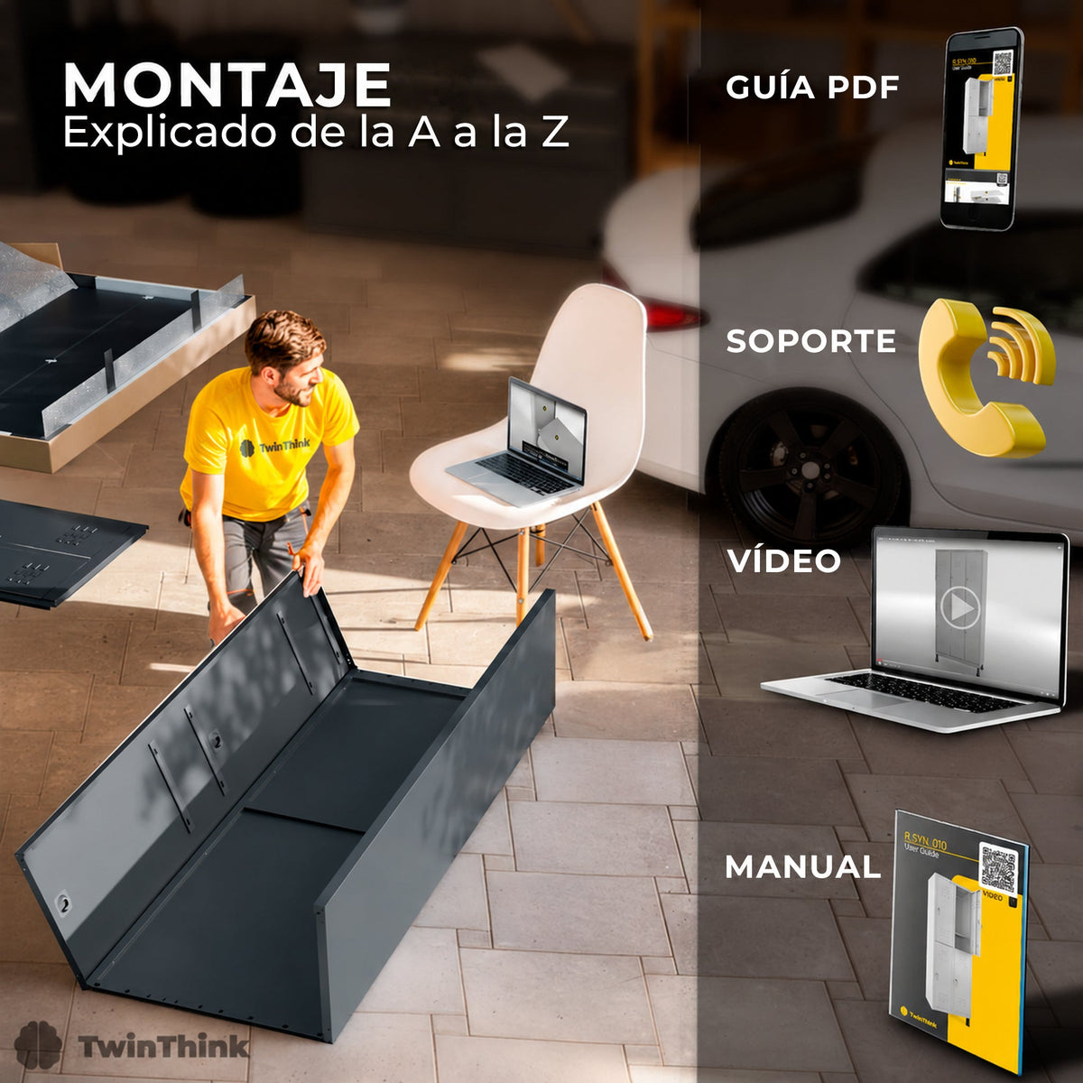 Taquilla metálica 4 puertas 177 x 65 x 40 cm en antracita — infografía 5