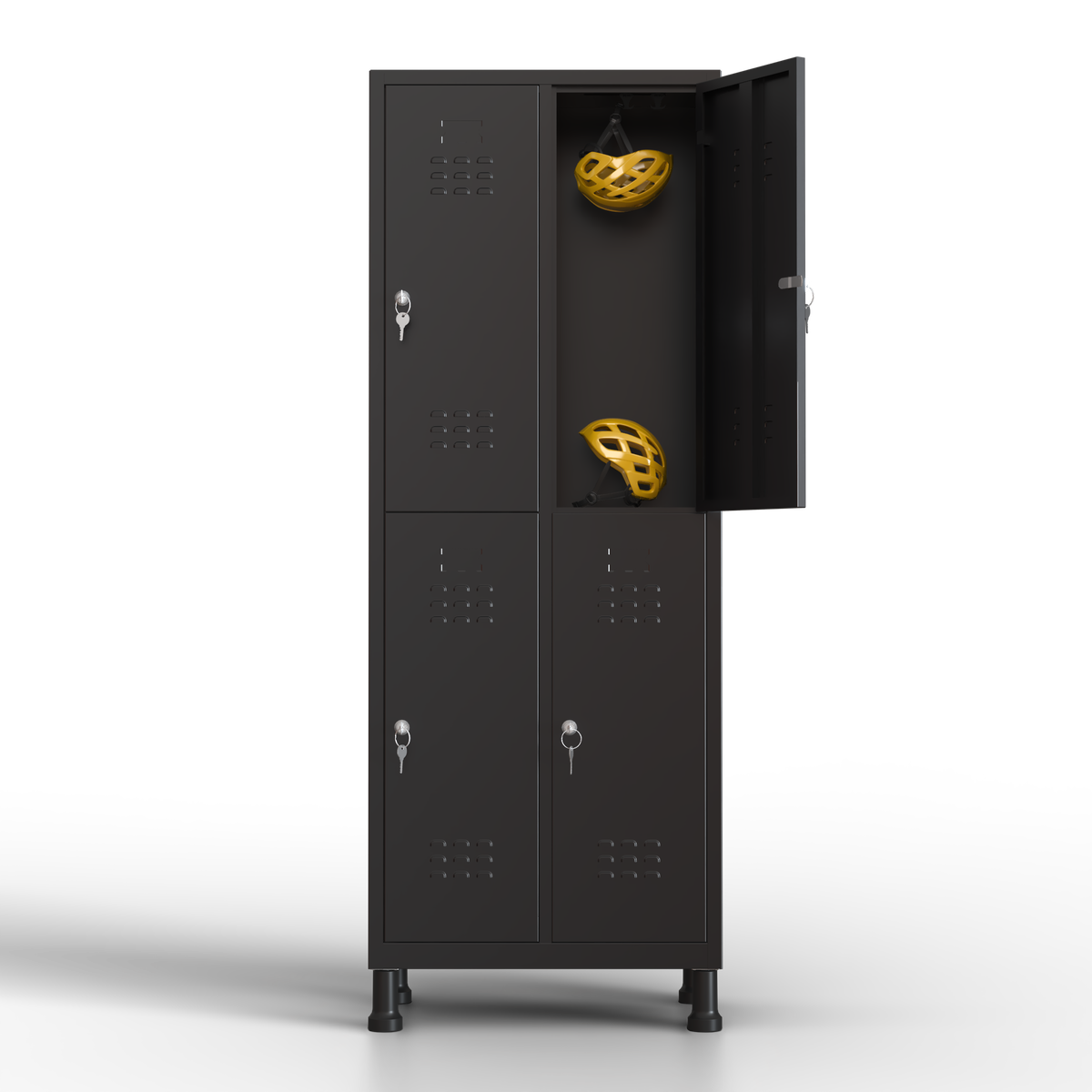 Taquilla metálica negro 4 puertas 180 x 65 x 40 cm TwinThink – imagen 2