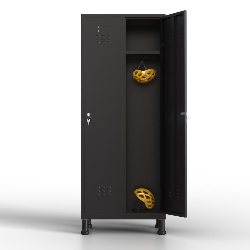 Armário metálico médio - 2 portas (Preto)