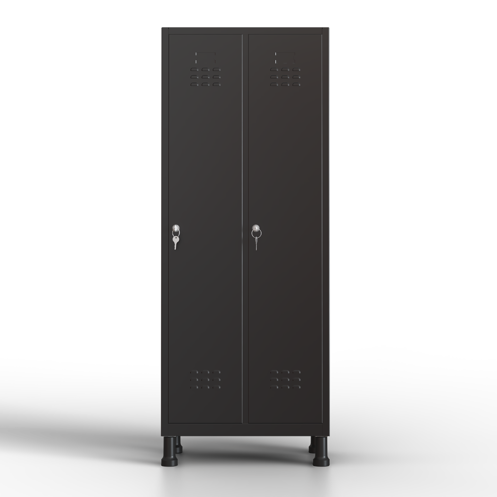 Armário metálico médio - 2 portas (Preto)