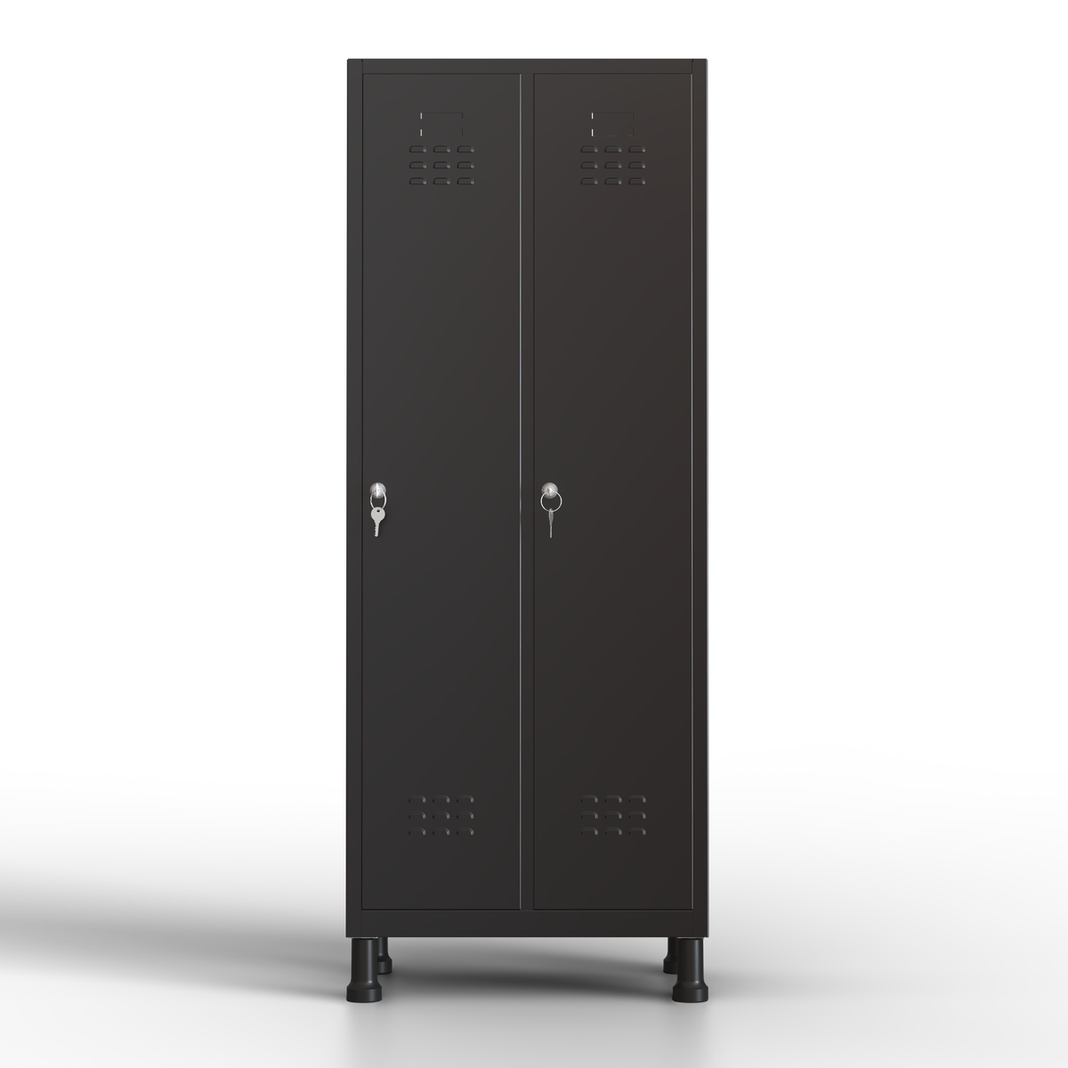 TwinThink Taquillas Vestuario. Color Negro. 180 x 65 x 40 cm Taquillas Metalicas de 2 Puertas Taquilla Metalica con Llave Taquillas Vestuario Metalicas