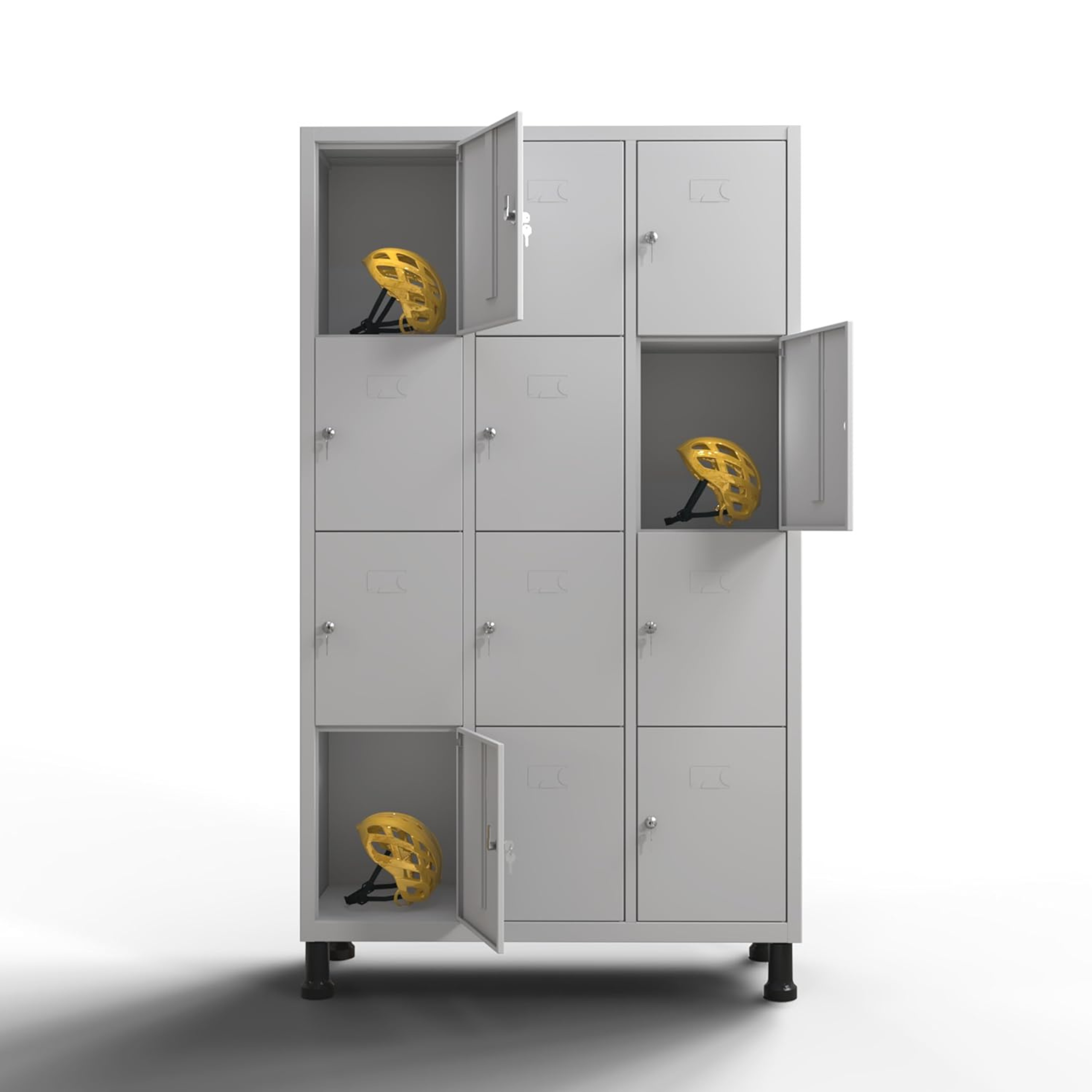 TwinThink Taquillas Vestuario. Color Gris. 180 x 97 x 40 cm Taquillas Metalicas de 12 Puertas Taquilla Metalica con Llave Taquillas Vestuario Metalicas