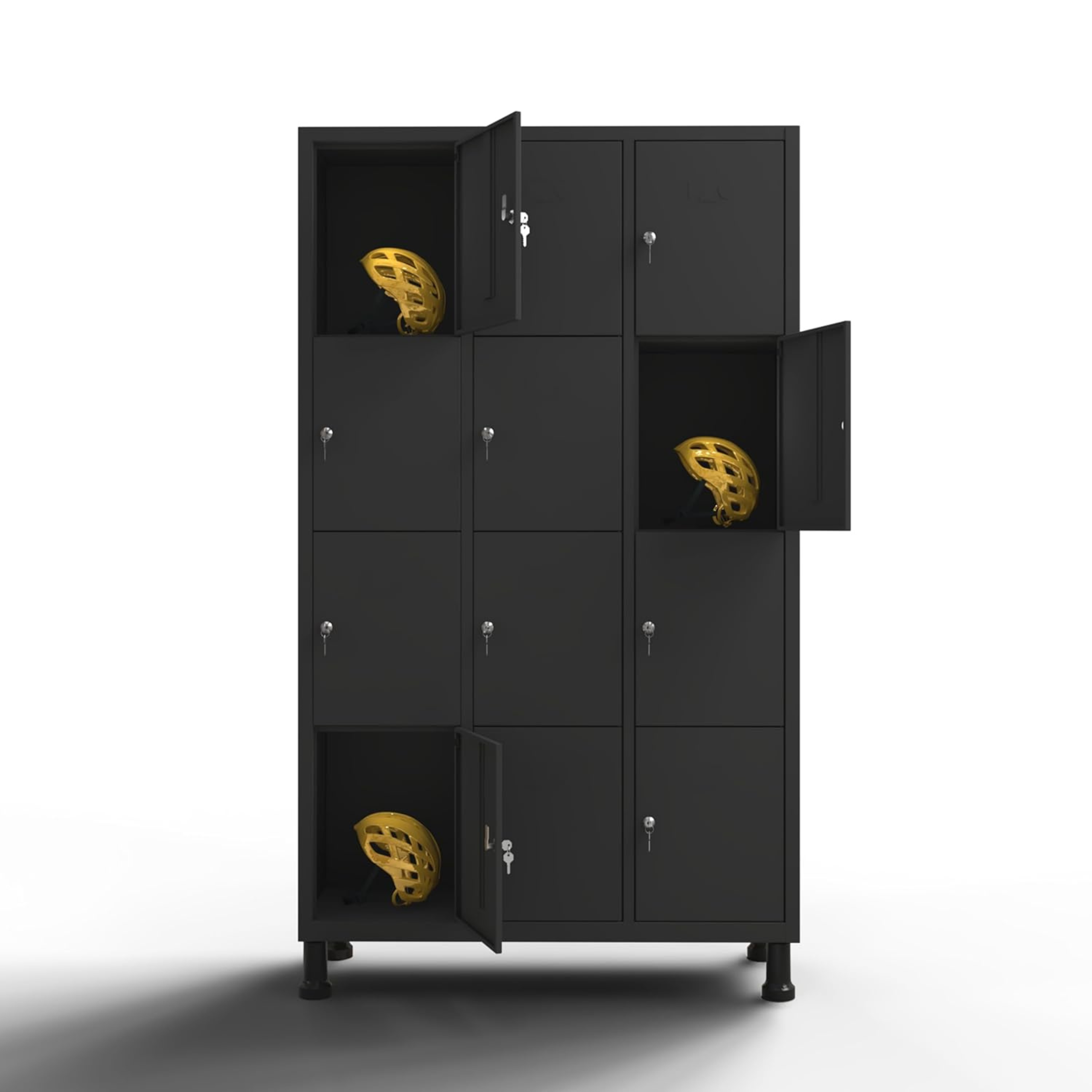 TwinThink Taquillas Vestuario. Color Negro. 180 x 97 x 40 cm Taquillas Metalicas de 12 Puertas Taquilla Metalica con Llave Taquillas Vestuario Metalicas