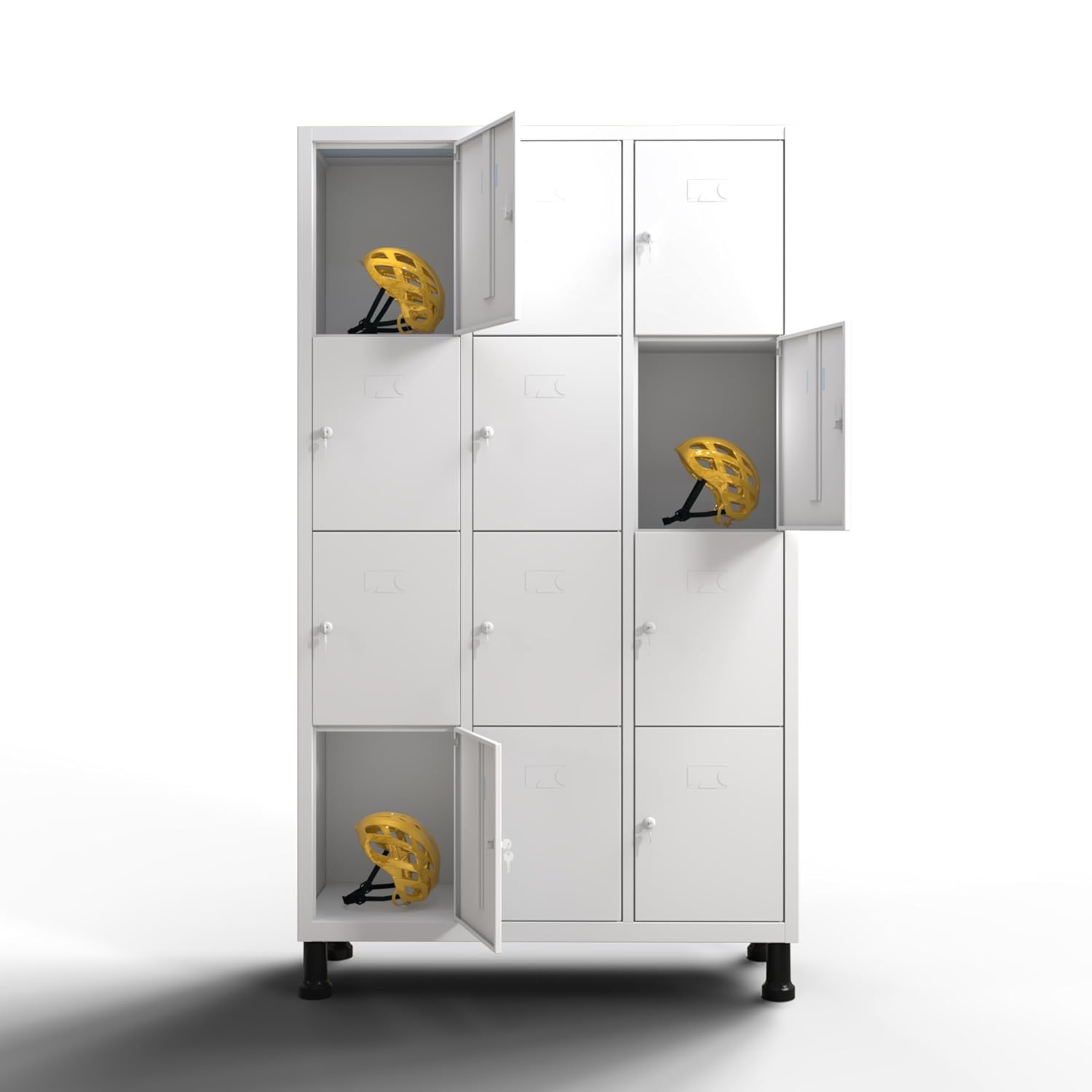 TwinThink Taquillas Vestuario. Color Blanco. 180 x 97 x 40 cm Taquillas Metalicas de 12 Puertas Taquilla Metalica con Llave Taquillas Vestuario Metalicas