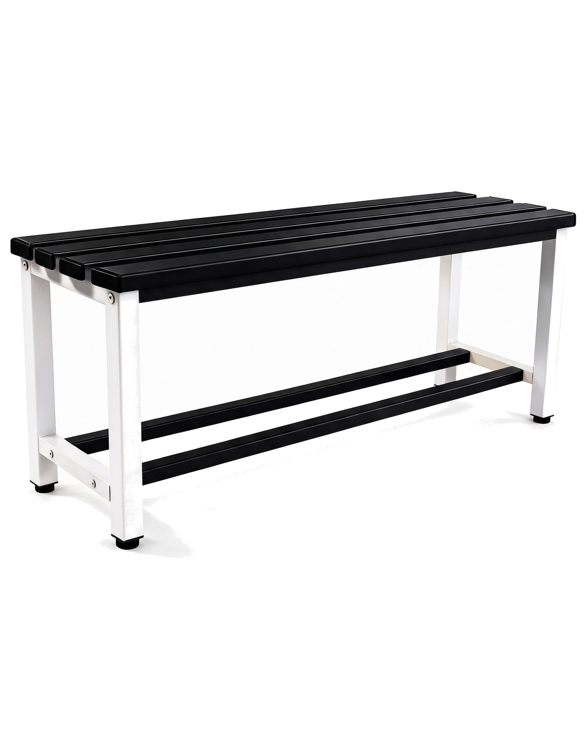 Banc de vestiaire métallique, 90×32×45 cm