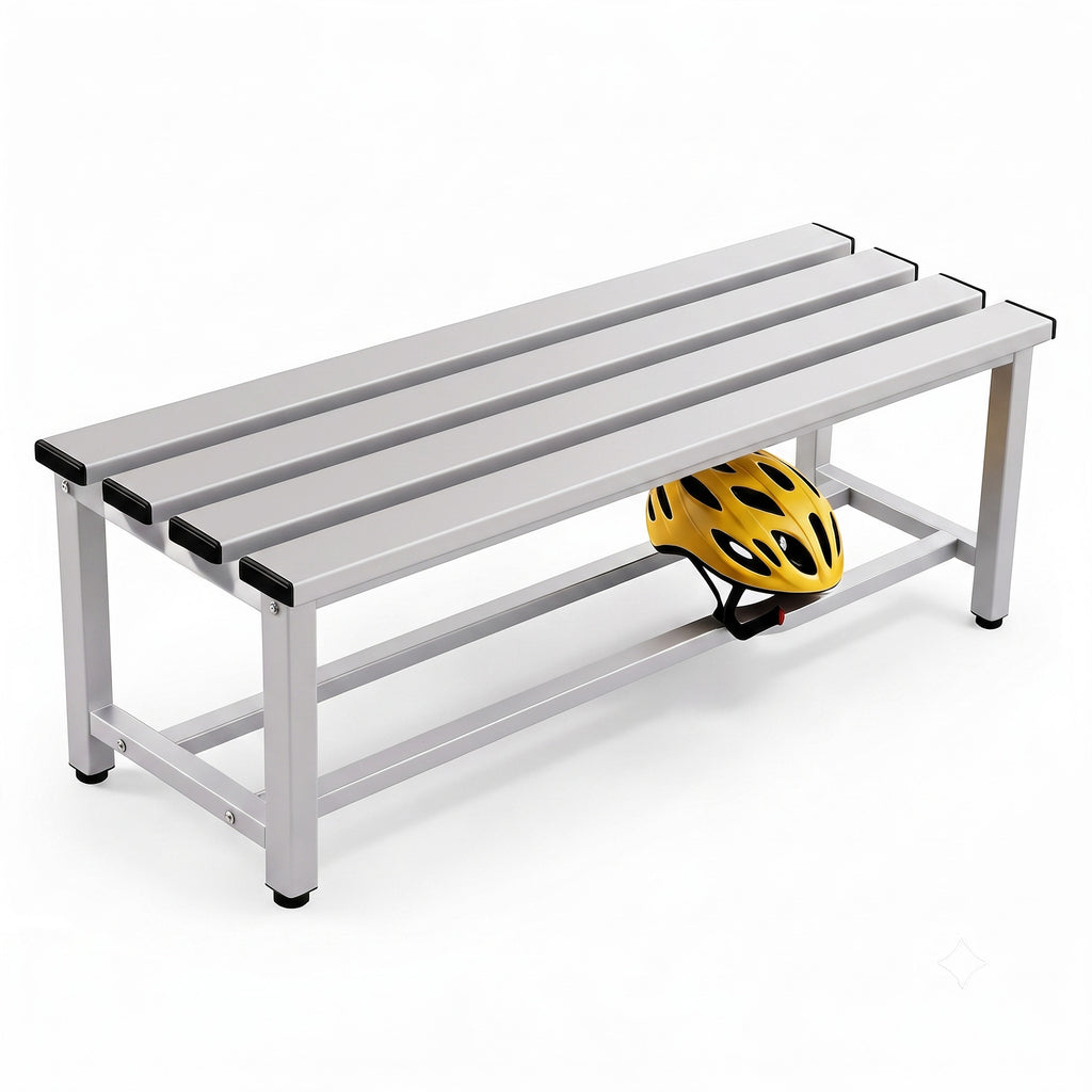 TwinThink Banco Vestuario Metálico para Gimnasio y Escuelas. Color Gris. 90 x 32 x 45 cm - imagen 1
