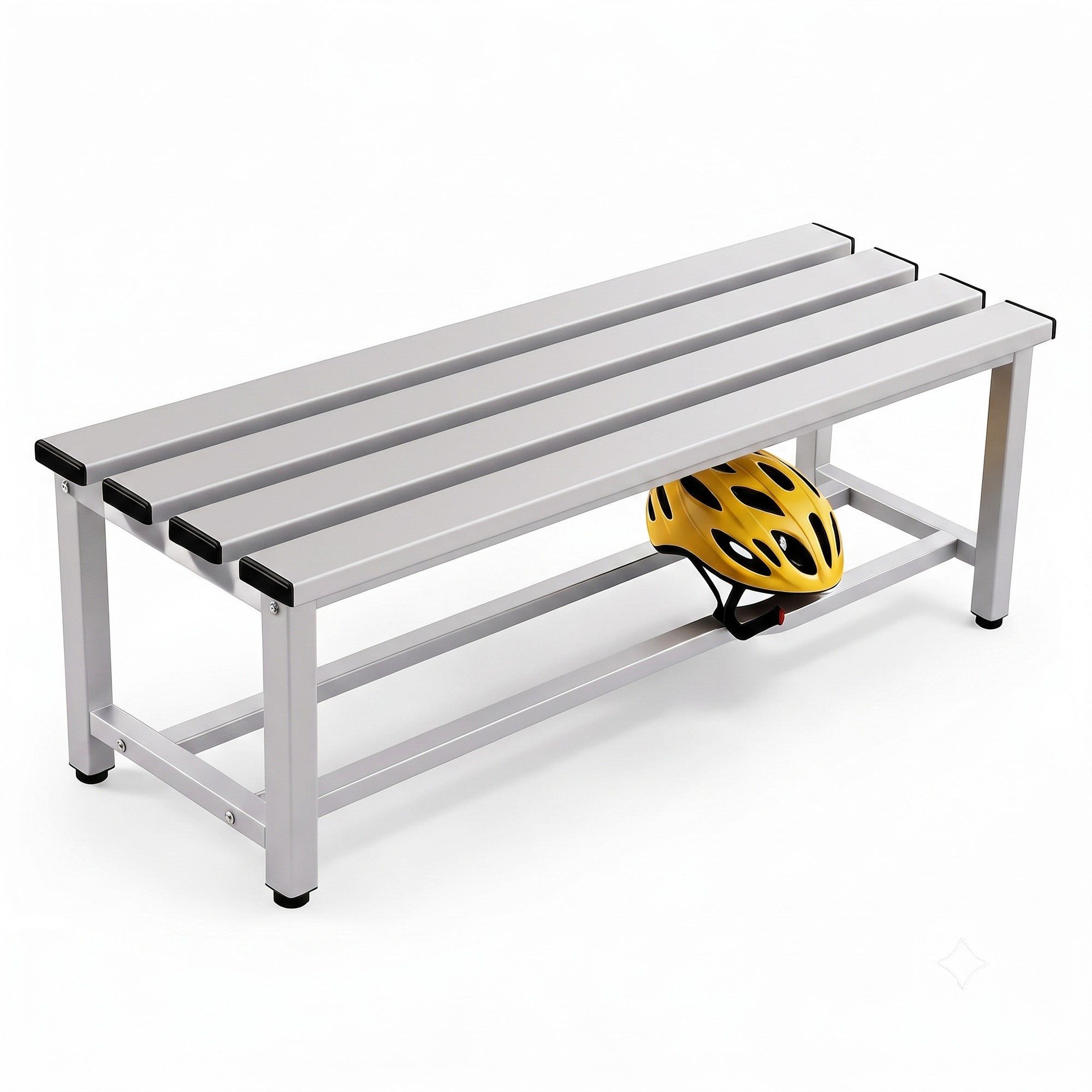 TwinThink Banco Vestuario Metálico para Gimnasio y Escuelas. Color Gris. 90 x 32 x 45 cm - imagen 1