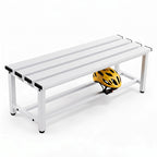 TwinThink Banco Vestuario Metálico para Gimnasio y Escuelas. Color Blanco. 90 x 32 x 45 cm - imagen 1
