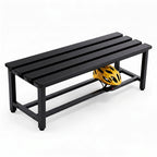 TwinThink Banco Vestuario Metálico para Gimnasio y Escuelas. Color Negro. 90 x 32 x 45 cm - imagen 1