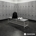TwinThink Banco Vestuario Metálico para Gimnasio y Escuelas. Color Gris. 90 x 32 x 45 cm - imagen 2