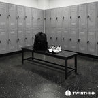 TwinThink Banco Vestuario Metálico para Gimnasio y Escuelas. Color Negro. 90 x 32 x 45 cm - imagen 2