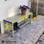 TwinThink Banco Vestuario Metálico para Gimnasio y Escuelas. Color Gris. 90 x 32 x 45 cm - imagen 3