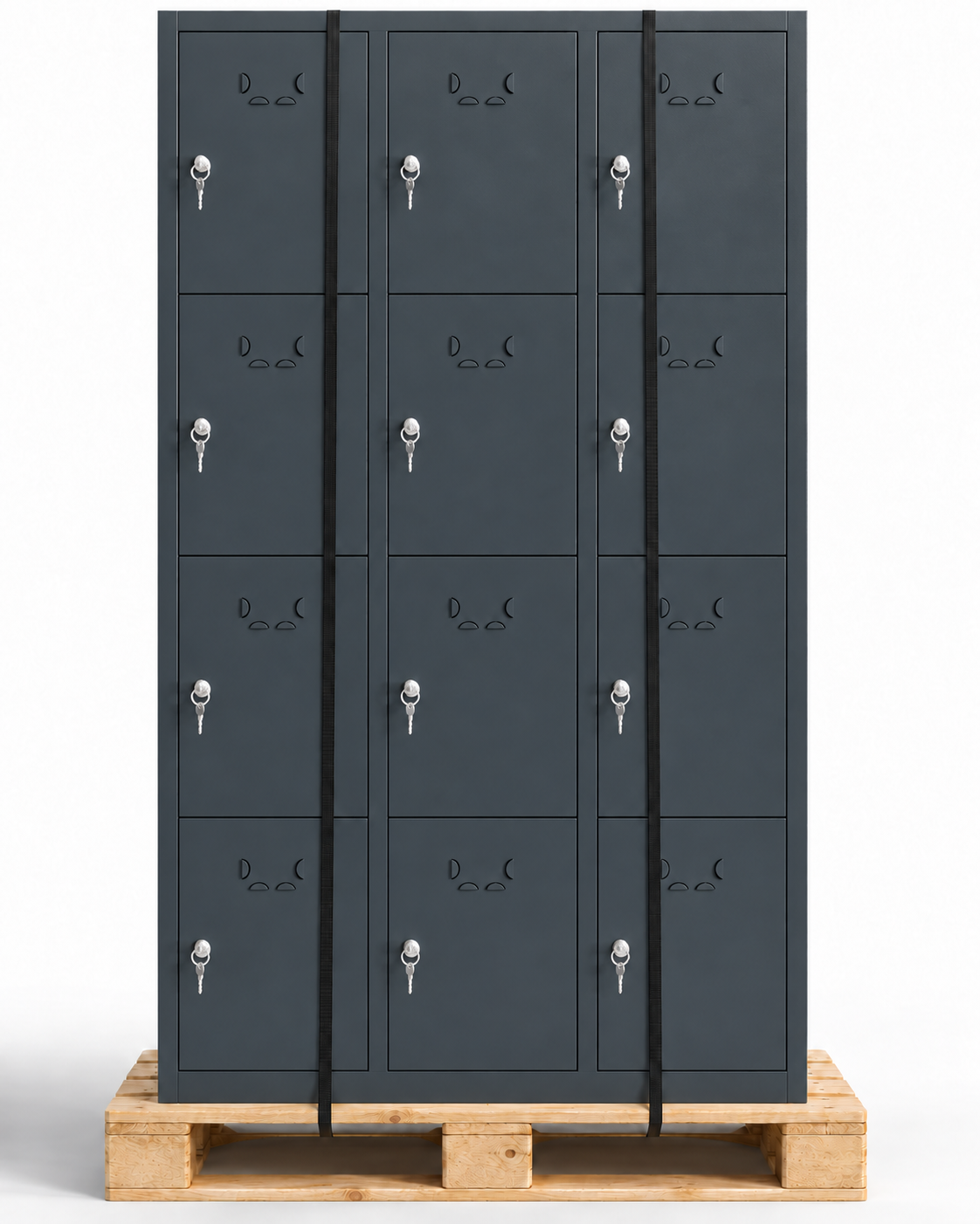 Metal locker, 12 doors with key, 177×97×40 cm, assembled