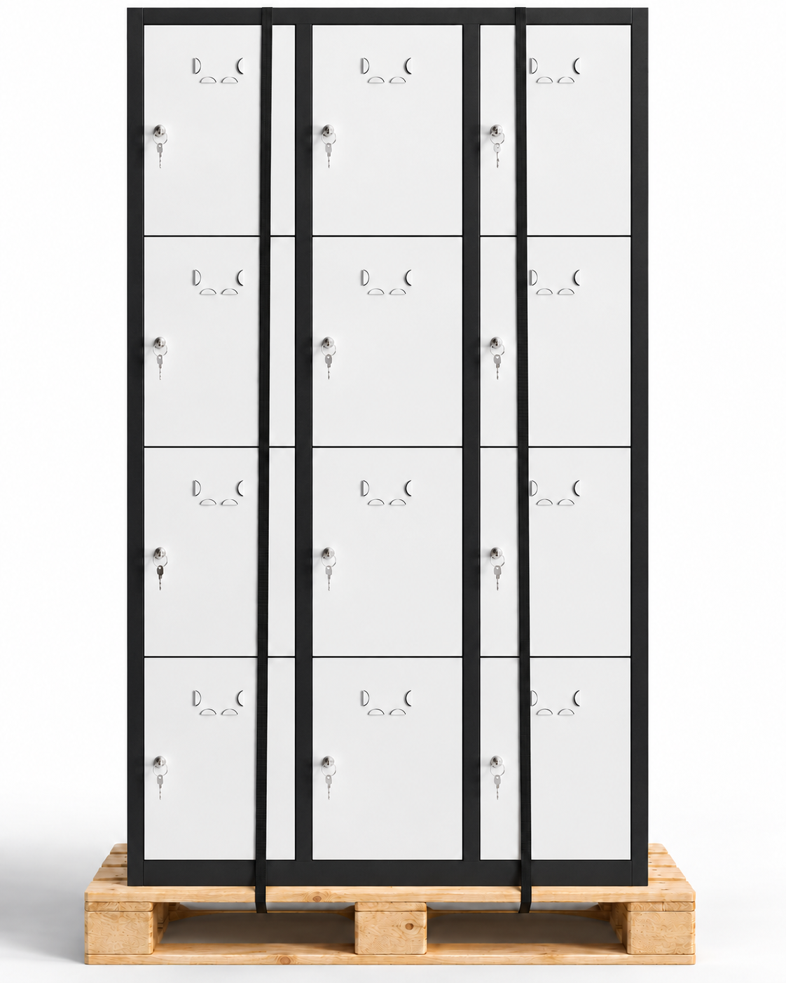 Metalen locker, 12 deuren met sleutel, 177×97×40 cm, gemonteerd
