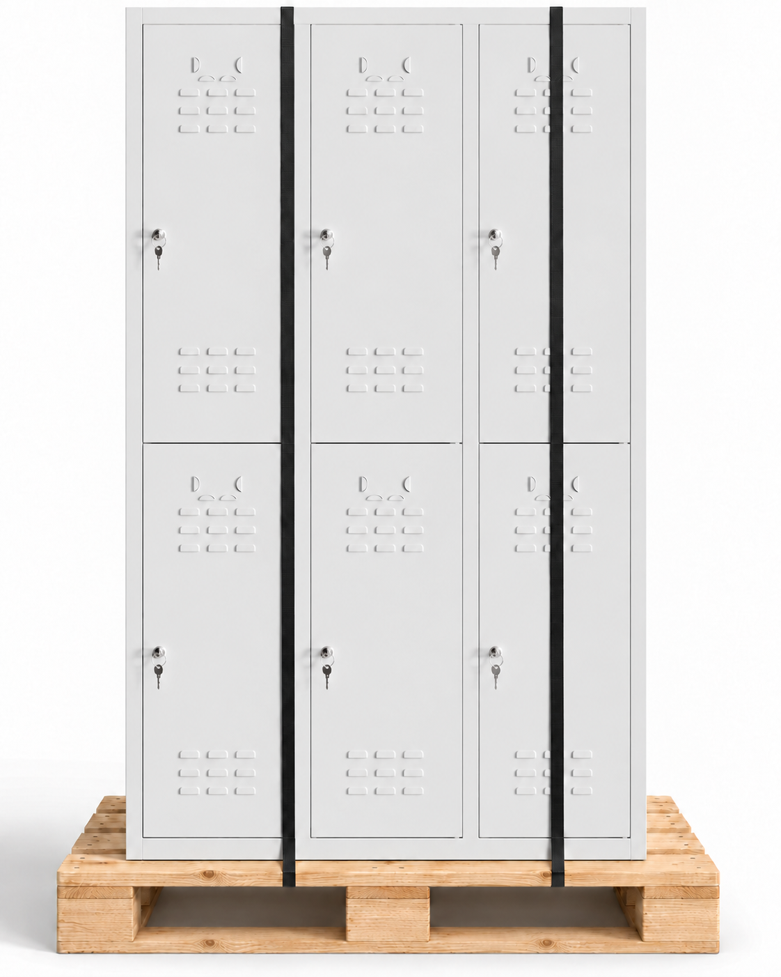 Metalen locker, 6 deuren met sleutel, 177×97×40 cm, gemonteerd