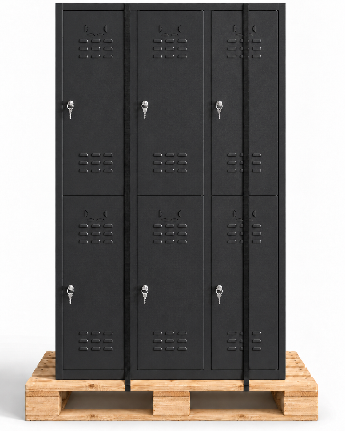 Metalen locker, 6 deuren met sleutel, 177×97×40 cm, gemonteerd