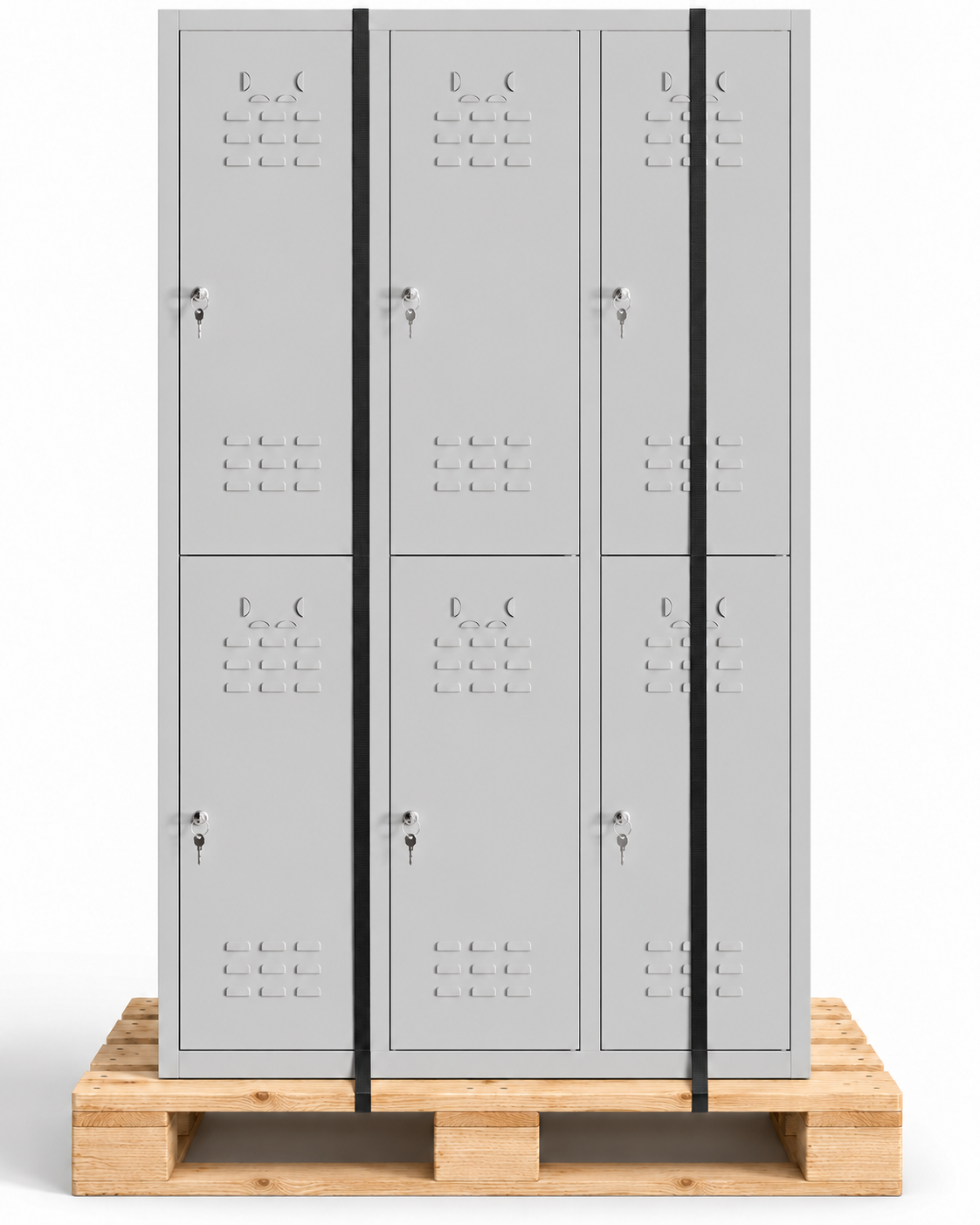 Metalen locker, 6 deuren met sleutel, 177×97×40 cm, gemonteerd