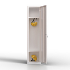 Taquilla metálica blanca TwinThink de 1 puerta, con estantes interiores y cerradura de llave, ideal para oficinas, colegios y gimnasios.
