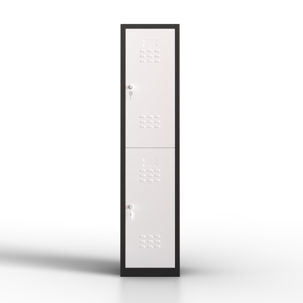 Taquilla metálica blanca de 1 puerta TwinThink, ideal para oficinas, colegios, gimnasios y vestuarios, diseño resistente y compacto.