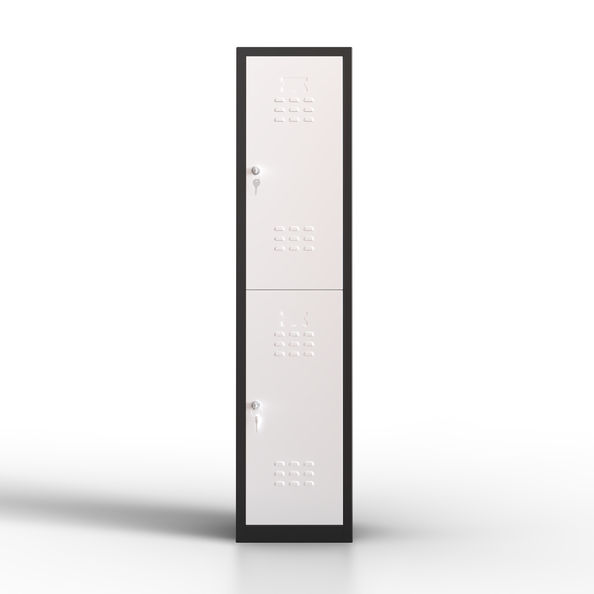Taquilla metálica blanca de 1 puerta TwinThink, ideal para oficinas, colegios, gimnasios y vestuarios, diseño resistente y compacto.
