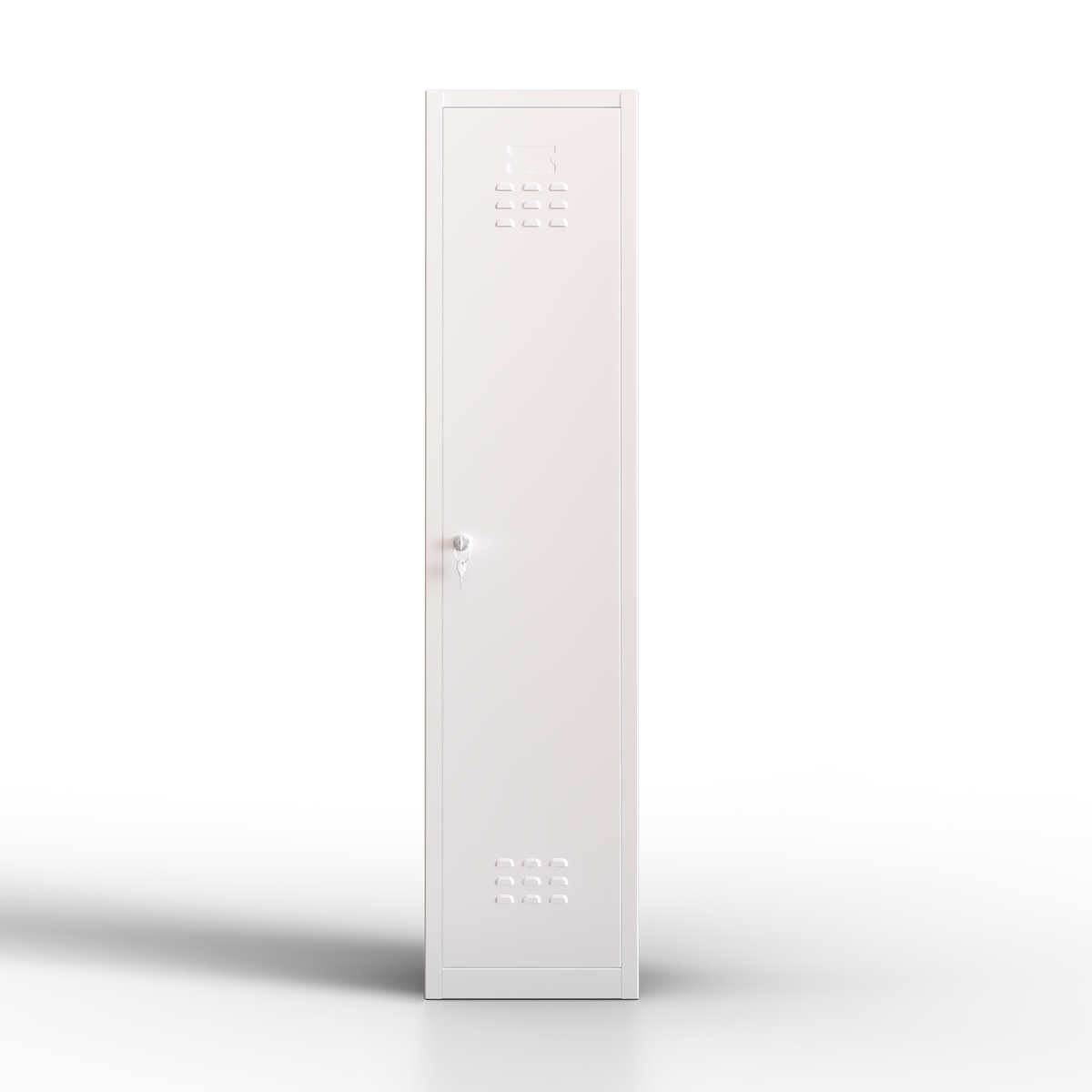 Taquilla metálica negra TwinThink de 1 puerta, con cerradura de llave y estante frontal, ideal para oficinas, colegios, vestuarios y gimnasios.