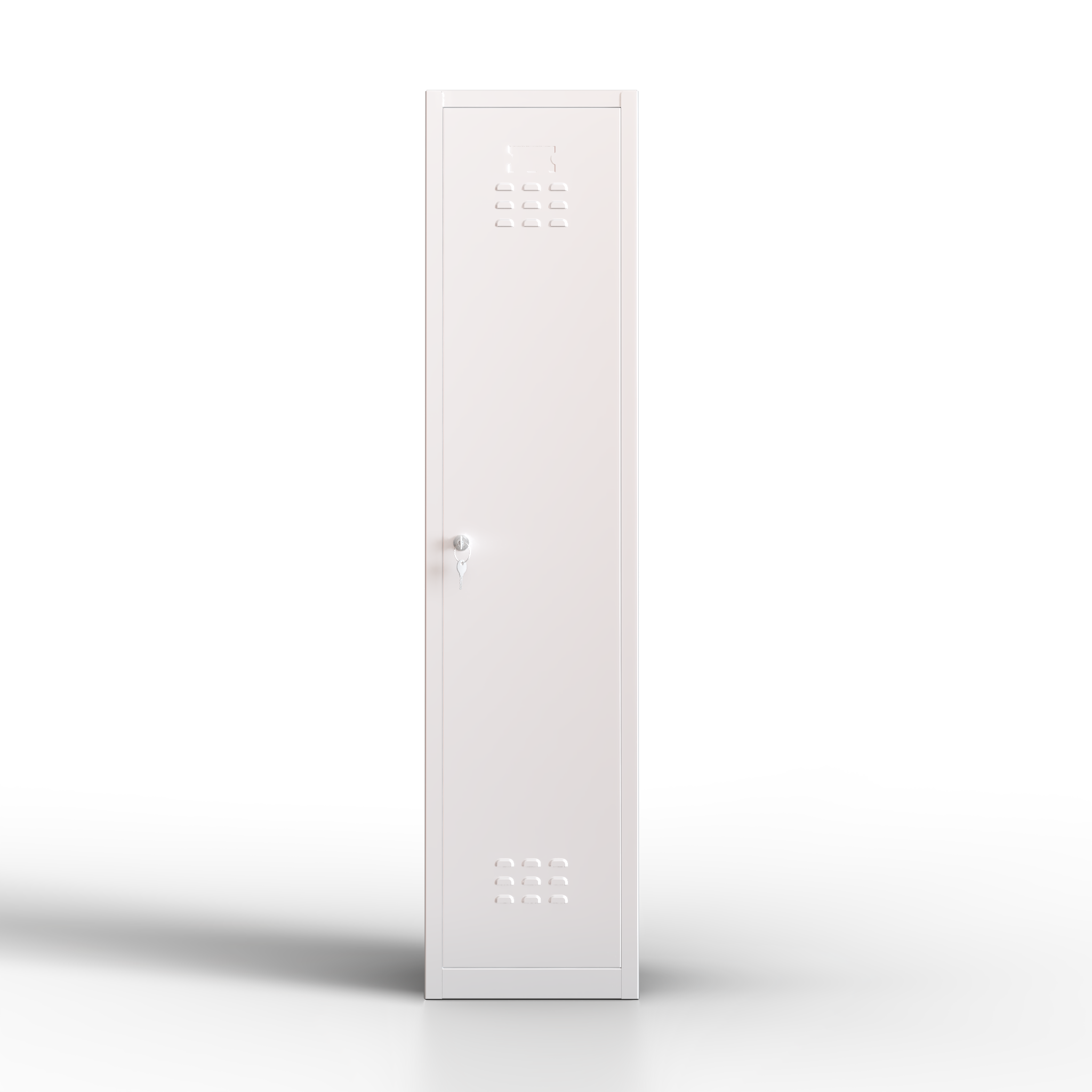 Taquilla metálica negra TwinThink de 1 puerta, con cerradura de llave y estante frontal, ideal para oficinas, colegios, vestuarios y gimnasios.