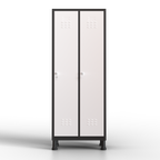 Taquilla metálica de 2 puertas TwinThink en color blanco, con cerradura de seguridad y llaves incluidas, ideal para oficinas, colegios, gimnasios y uso industrial.
