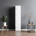 Taquilla metálica blanca 4 puertas TwinThink estilo lifestyle en interior moderno con cerradura doble llave