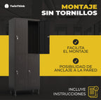 Taquilla metálica negra TwinThink de 4 puertas con montaje fácil sin tornillos e instrucciones incluidas.